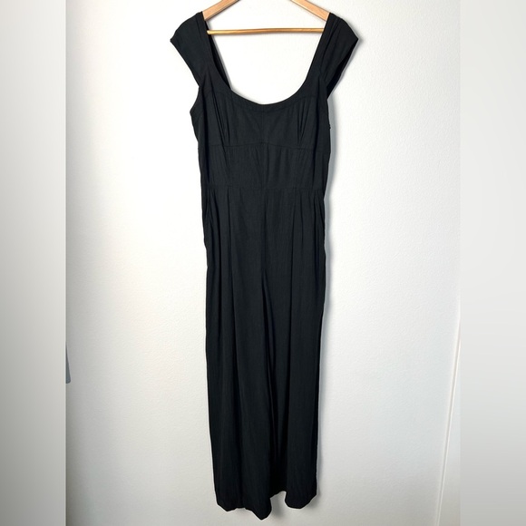 Madewell Cap-Sleeve Crop Wide-Leg‎ Jumpsuit Elegant Casual Feminine Size 12 - Picture 4 of 14